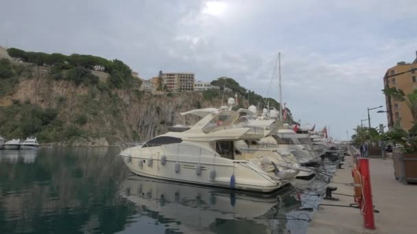 Barcos Porto Fontvieille Mônaco — Vídeo de Stock