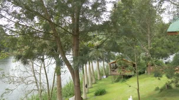 Bunyonyi See Und Bungalows Uganda — Stockvideo