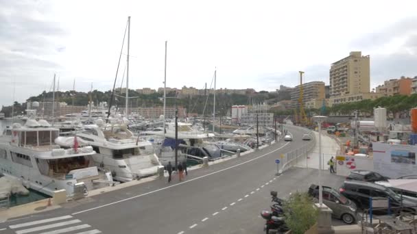 Vlevo Herkulova Přístavu Monaku — Stock video
