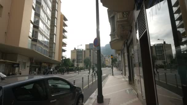 Gehweg Einer Straße Monaco — Stockvideo