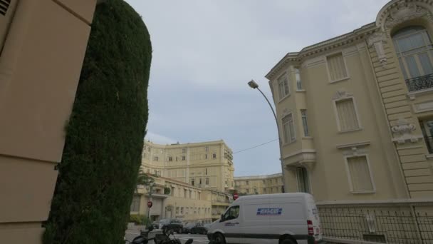 Clădire Impunătoare Stradă Din Monaco — Videoclip de stoc