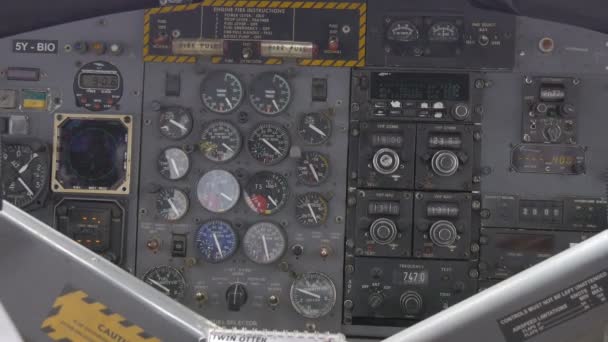 Panel Instrumentos Dentro Avión — Vídeo de stock