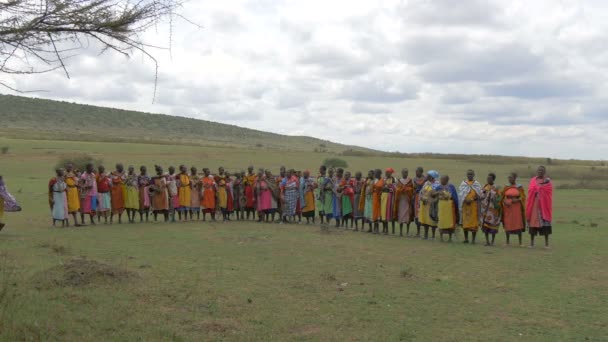 Mujeres Masai Sabana — Vídeos de Stock