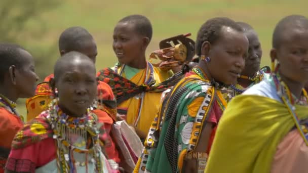 Mulheres Com Roupas Coloridas Beadwork Tradicional — Vídeo de Stock