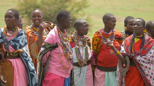 Maasai女人说得很近 — 图库视频影像