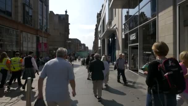 Zona Peatonal Centro Glasgow — Vídeos de Stock