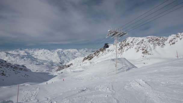 Timelapse Des Skieurs Montagne — Video