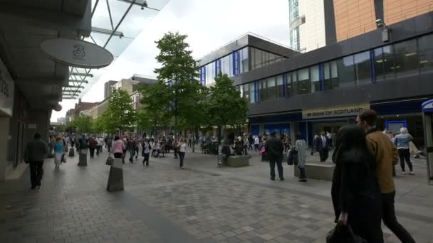 Pessoas Centro Cidade Glasgow — Vídeo de Stock