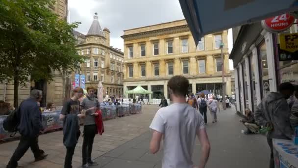 Ett Gågata Glasgow — Stockvideo