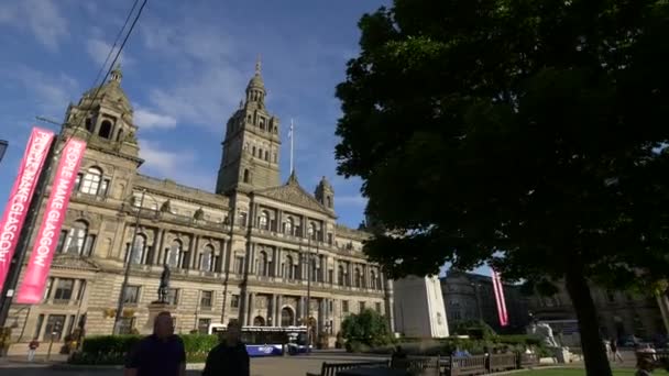 Edifício Das Câmaras Cidade Glasgow — Vídeo de Stock