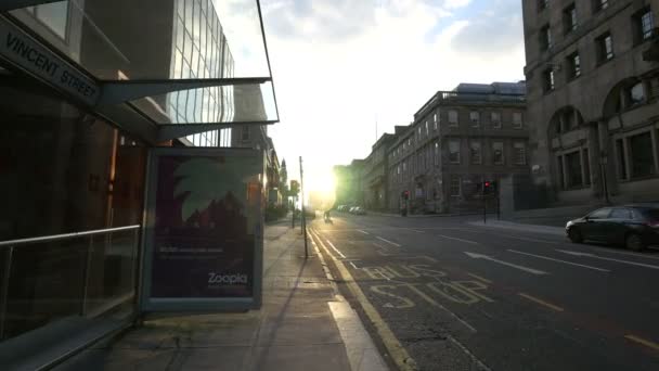 Uma Paragem Autocarro Vincent Street Glasgow — Vídeo de Stock