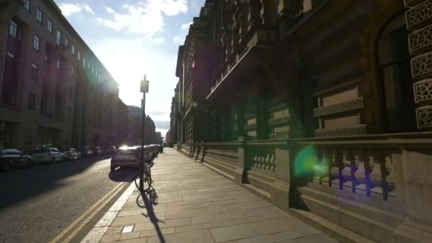 Sunlight Street Sidewalk — Stock Video