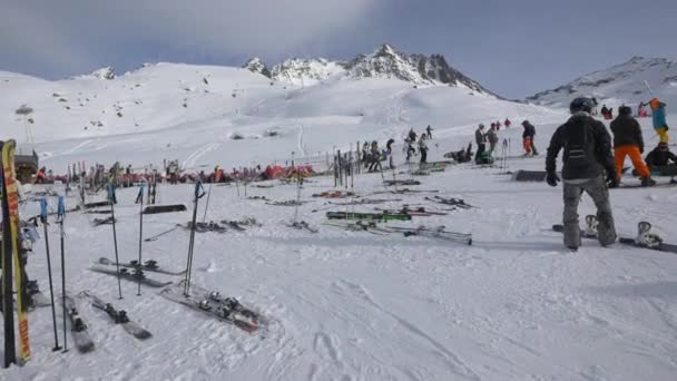 Skis Bâtons Ski Sur Neige — Video