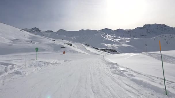 Pista Esquí Las Montañas — Vídeo de stock