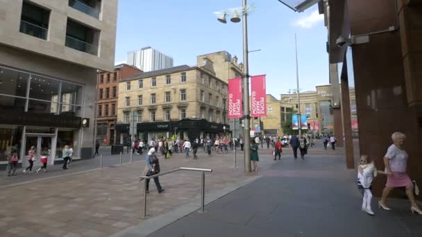 Mensen Buchanan Street Glasgow — Stockvideo