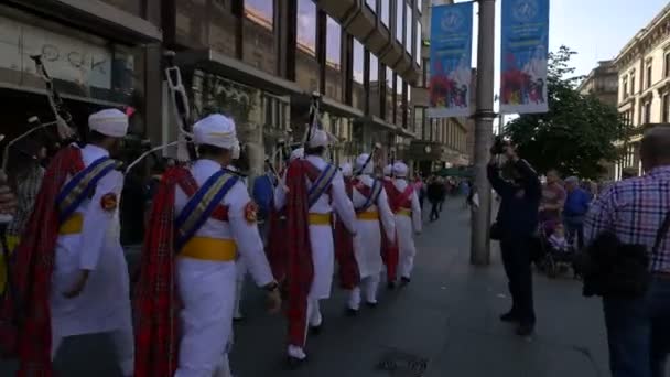 Pipe Band Marching Street — Stock Video