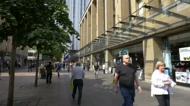 Glasgow Daki Sauchiehall Caddesi Nde Şehir Hayatı — Stok video