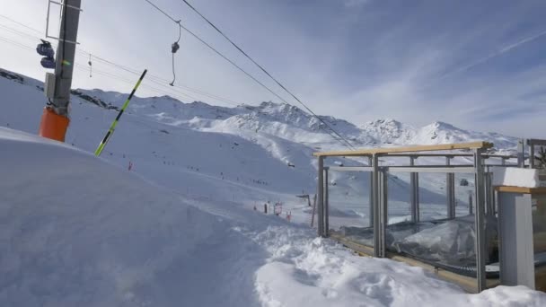 Skigebiet Val Thorens Frankreich — Stockvideo