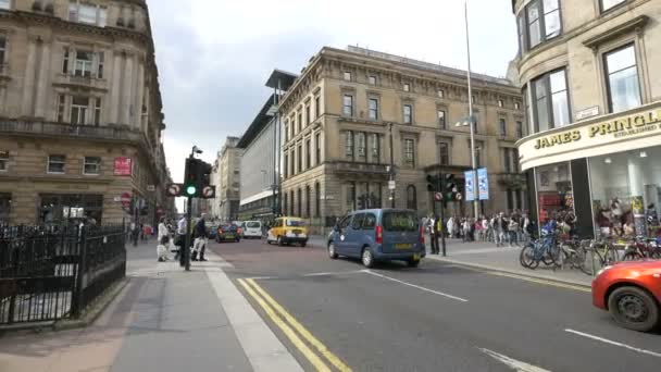 Traffic Lights Vincent Place Glasgow — Video Stock
