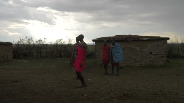 Maasai Miehet Esittävät Perinteisen Tanssin — kuvapankkivideo