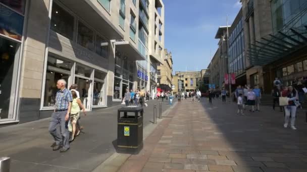 Vida Cidade Buchanan Street Glasgow — Vídeo de Stock