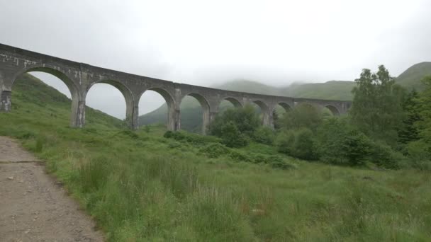 Viadukt Zamračený Den Glenfinnanu — Stock video