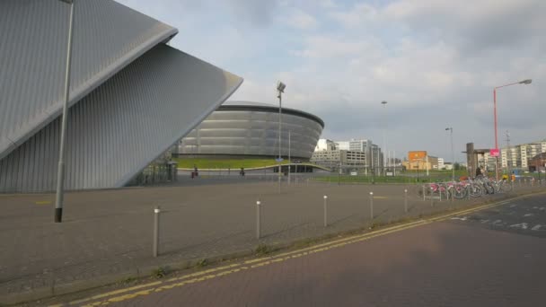 Rack Bicicleta Perto Secc Glasgow — Vídeo de Stock