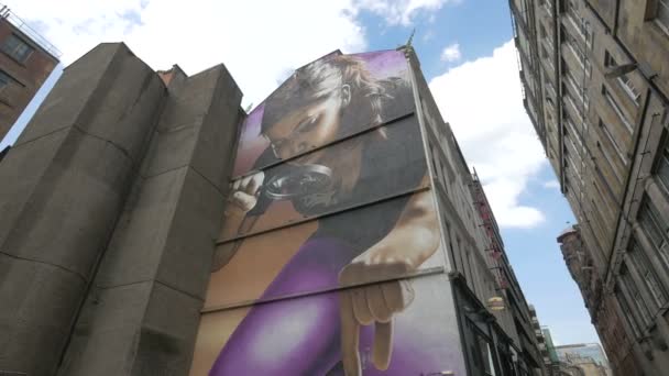 Mural Woman Glasgow — Stock Video