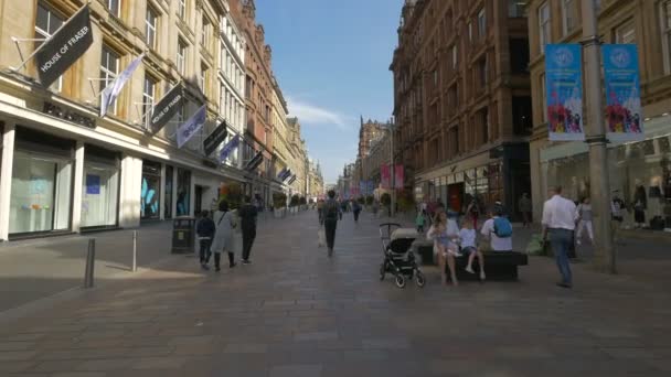 Sebuah Jalan Perbelanjaan Glasgow — Stok Video