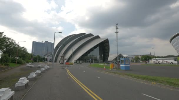 Clyde Auditorium Zamračený Den — Stock video