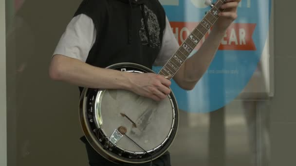 Suonare Banjo Mandolino — Video Stock