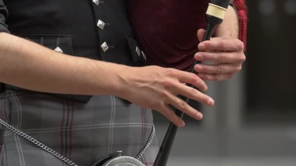 Mãos Homem Tocando Instrumento — Vídeo de Stock