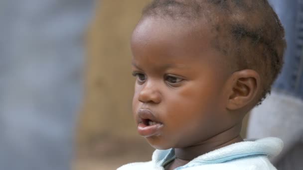 Maasai Baby Met Krullend Gevlochten Haar — Stockvideo