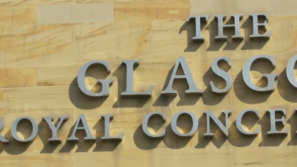 Sinal Glasgow Royal Concert Hall — Vídeo de Stock