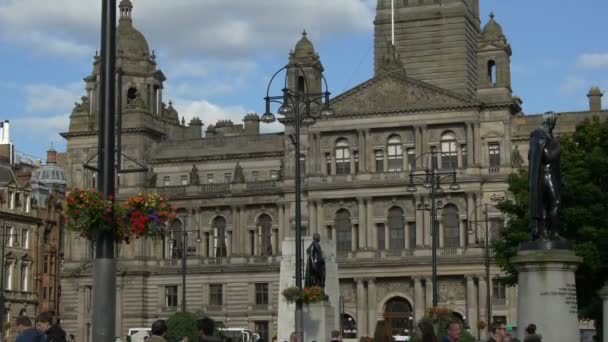 Fachada Das Câmaras Cidade Glasgow — Vídeo de Stock