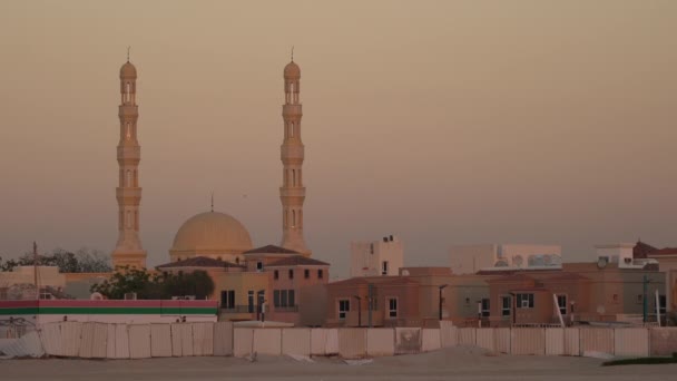 Mosquée Avec Tours Vues Crépuscule — Video