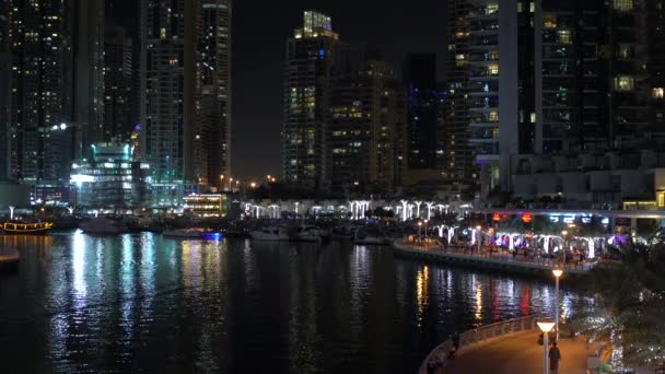 Dubai Marina Por Noche — Vídeos de Stock