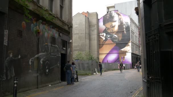 Murales Una Calle Glasgow — Vídeos de Stock