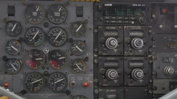 Painel Instrumentos Dentro Avião — Vídeo de Stock