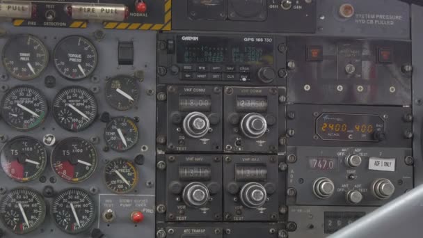 Painel Instrumentos Dentro Avião — Vídeo de Stock