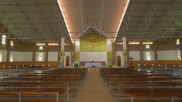 Paruwasi Nyamata Kostel Interiér — Stock video