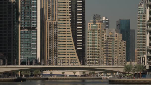 Buildings Bridge Dubai Marina — Stock Video