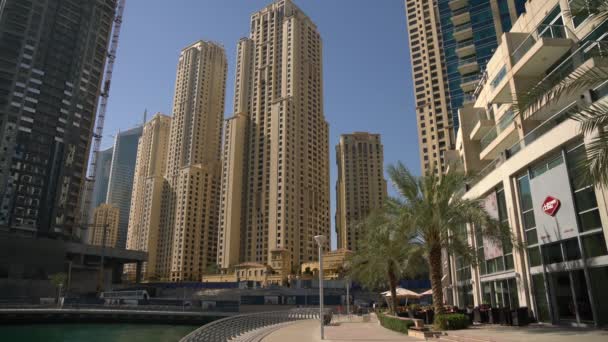 Tall Buildings Dubai Marina — Stock Video