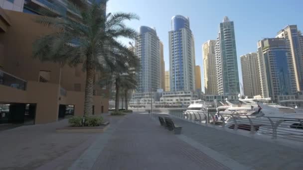 Die Uferpromenade Dubai Marina — Stockvideo