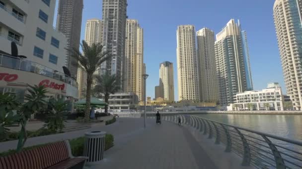 Paseo Marítimo Dubai Marina — Vídeos de Stock