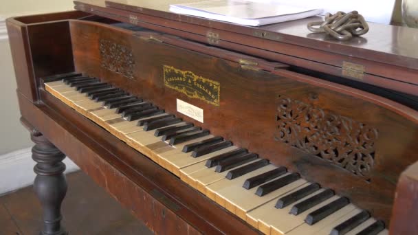 Una Tastiera Pianoforte Vicino — Video Stock