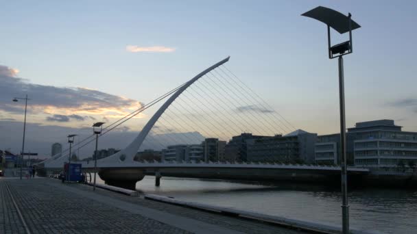 Puente Samuel Beckett Por Noche — Vídeos de Stock