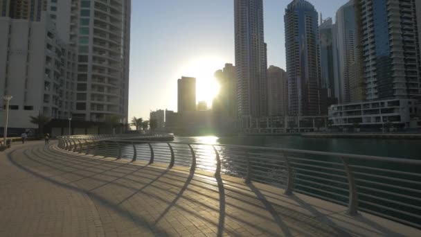 Pobřeží Dubaje Při Západu Slunce — Stock video