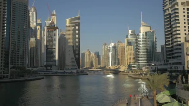 Dubai Marina Bridge Skyscrapers — Stock Video