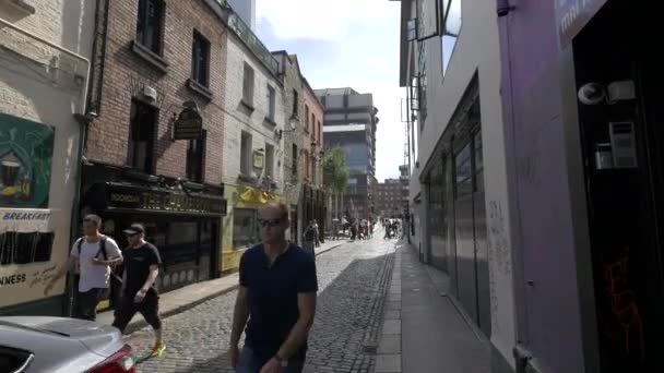 Edificios Ladrillo Una Calle Adoquinada — Vídeos de Stock